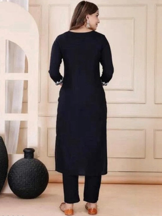 Women’s Black Ethnic Kurta Set – Traditional Wear