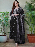 Women’s Black Ethnic Kurta Set – Traditional Wear